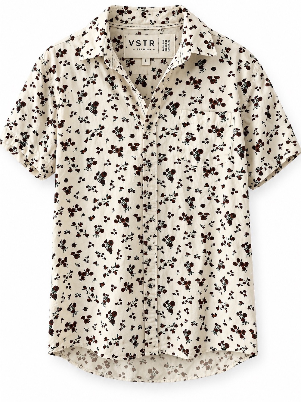 VSTR Premium Men’s Floral Button Down Shirt Size L 100% Cotton
